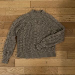 Aqua 100% Cashmere Cable Knit Tan Sweater